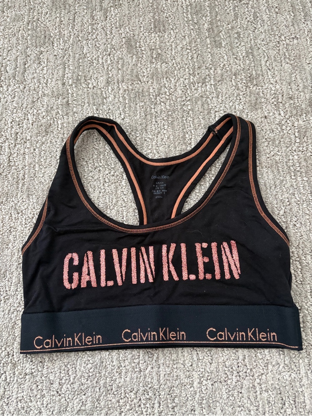 Calvin Klein Women's Black & Pink Sports bra Top